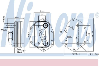 Радиатор масляный JAGUAR XF (X250) (08-) 2.2 D Nissens (90808)