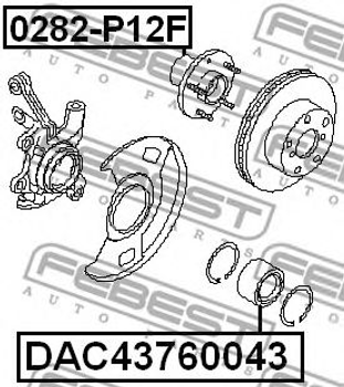 Подшипник колесный Febest (DAC43760043)