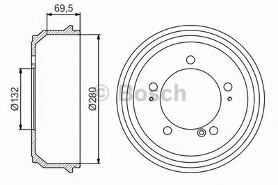 Барабан тормозной Bosch (0986477169)