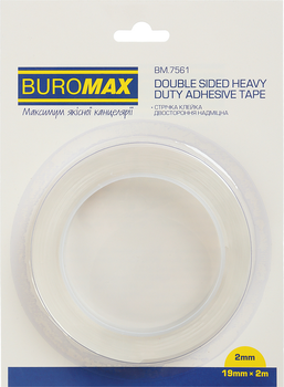 Клейка стрічка Buromax двостороння на поліпропіленовій основі 19 мм х 2 м (BM.7561)