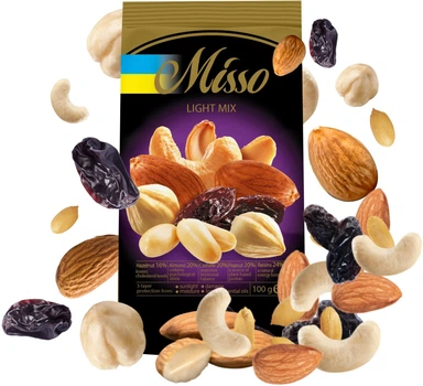Фруктово-горіхове асорті Misso Лайт Мікс 100 г (0.1 кг) (4820232570852)