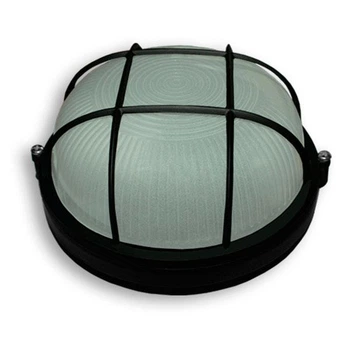 Светильник 60W IP-54 круглый черный с решеткой ECOSTRUM