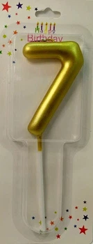 Свеча цифра объёмная "7" золото, 7 см