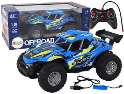 Samochód terenowy zdalnie sterowany Leantoys Off-Road 1:16 Niebieski (5905991002277)