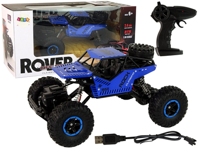 Samochód terenowy zdalnie sterowany Leantoys Rover Off-Road 1:16 Niebieski (5905515352208)