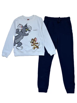 Костюм OVS світшот білий + джогери темно-сині Tom&Jerry 128