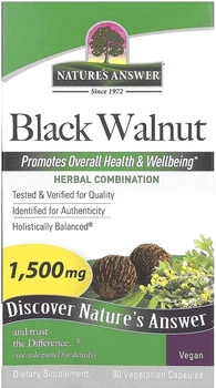 Чорний горіх Nature's Answer Black Walnut 1500 мг 90 вегетаріанських капсул (083000160172)