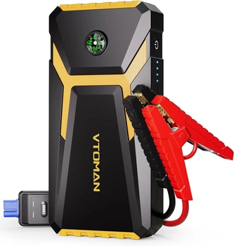 Пусковий пристрій VTOMAN V6 Pro 2000A Peak 12800mAh Бустер для авто з функцією Power Bank + ліхтар має чохол
