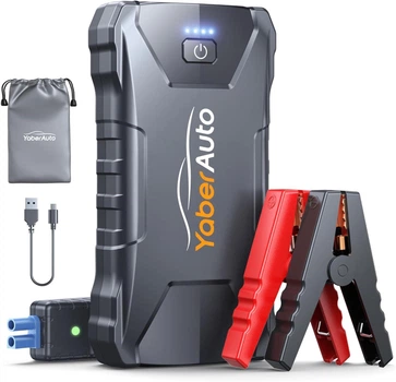 Пусковий пристрій YABER AUTO 3000A Peak 12800mAh Бустер для авто з функцією Power Bank + ліхтар