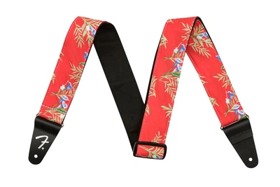 Ремінь гітарний FENDER STRAP 2" HAWAIIAN STRAPS RED FLORAL (236945)