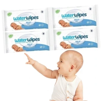 Біо вологі серветки Waterwipes 8 уп. x 60 шт. для новонароджених біорозкладні 99% води серветки для немовлят