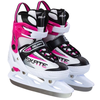 Коньки раздвижные хоккейные детские Zelart Ice Skate 5861 размер 37-40 White-Pink