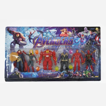 Игровой набор Фигурок Avengers с Оружием и Подсветкой — 6 Супергероев Marvel Мстители 99806