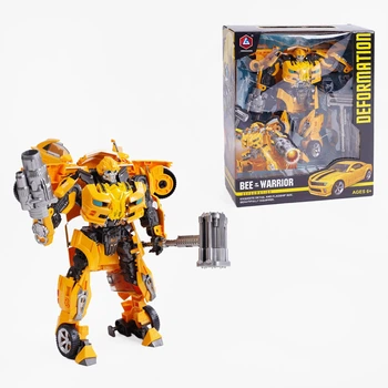 Трансформер Бамблби Bumblebee 2в1 Робот трансформируется в машинку Металлические элементы и Оружие 28 см