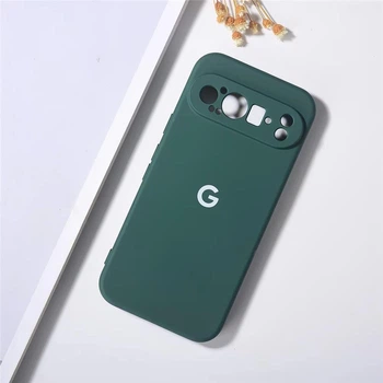 Чохол з лого "Google" з мікрофіброю Google Pixel 9 Pro Зелений