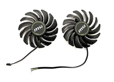 Вентилятор PowerLogic для видеокарты MSI Ventus 87 мм (ориг) PLD09210S12HH (PLD09210B12HH T129215SU) комплект 2 шт (№332)