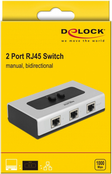 Комутатор Delock Switch 2-port RJ45 (4043619876730)