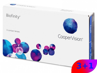 Контактні лінзи CooperVision Biofinity -8,0 (3 шт + 1 шт у подарунок)