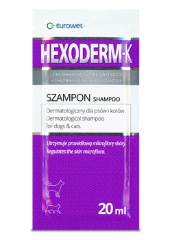 Дерматологічний шампунь Eurowet Гексодерм-К Hexoderm-К з хлоргексидином та кетоконазолом для собак та котів 20мл