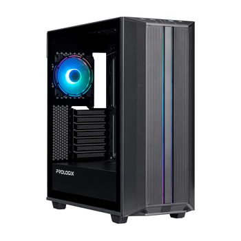 Корпус Prologix E122 Tempered Glass&Mesh Black