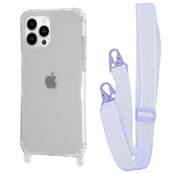 Чохол з ремінцем WAVE Clear Case with Strap для Apple iPhone 15 Pro light purple