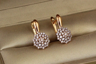 Сережки Xuping Jewelry Вершина 1,9 см золотисті