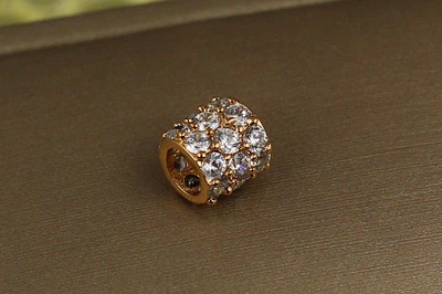 Кулон шарм Xuping Jewelry прямоугольный камни по кругу 7 мм золотистый