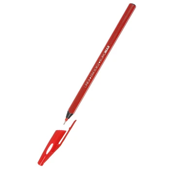 Ручка шариковая масляная BuroMax Linea 0,5 мм красная трехгранный корпус (BM.8362-03)