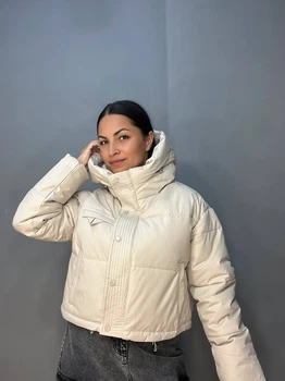 Куртка жіноча Lady Yep 9021 коротка з капюшоном демісезонна 44 молочна