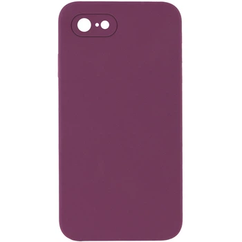 Silicone Case Square Full Camera Protective (AA) NOLOGO для Apple iPhone 7/8/SE (2020) (4.7") Бордовий / Maroon - 00000072149_4