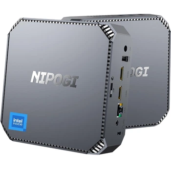 Мини-ПК с процессором Intel N100 4 ядра 16 ГБ ОЗУ 512 ГБ SSD 4K HDMI WiFi 5 серебристый