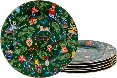 Набор новогодних тарелок Lefard Green Christmas 19 см х 6 шт (922-071)