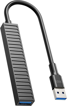 USB хаб 4-в-1 ХО HUB014A USB 3.0/2xUSB 2.0/SD/MicroSD Black (HUB014A.black)