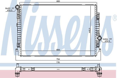 Радиатор охлаждения AUDI SEAT SKODA VW пр-во Nissens Nissens (65341)