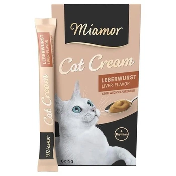 Ласощі для котів Miamor Cat Cream Leberwurst - Cream для поліпщення травлення 6 стіків х 15 г (4000158743039)