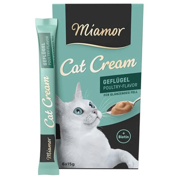Лакомство для котов Miamor Cat Cream Geflugel - Cream с биотином (6 стиков х 15г) (4000158743169)