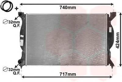 Радіатор охолодження двигуна AUDI A4 16/18/20 MT 00- Van Wezel Van Wezel (03002201)