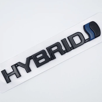Эмблема надпись Hybrid Toyota (чёрный, глянец) 13,5*2,1 см