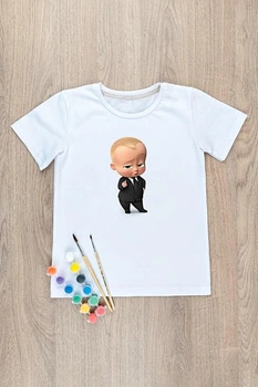 Футболка-раскраска детская для мальчика BABY BOSS 116 белая (260315111-038)