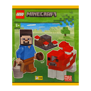 Конструктор Lego Фігурка Steve with Mooshroom Paper Bag Minecraft 662407 min056