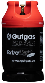 Балон газовий сталевий GUTGAS Ragasco ExtraLight XLT-26.6, 26.6 л, 30 бар, вентиль KLF, 7.3 кг (GAXL2622)