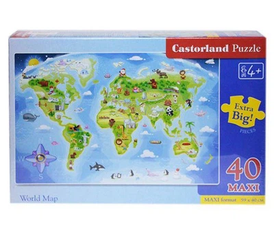Пазлы MAXI Castorland "Карта мира" 40 элементов 59 х 40 см B-040117