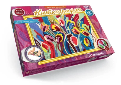 Набор для творчества Danko Toys Ниткография: Тюльпаны NG-01-06