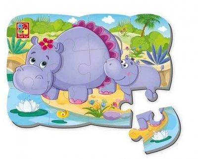Магнитные пазлы Vladi Toys "Бегемотики" 12 элементов укр VT3205-76