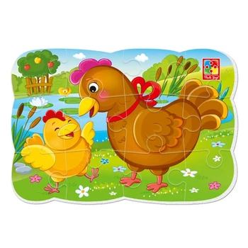 Магнитные пазлы Vladi Toys "Курочка и цыплёнок" 12 элементов VT3205-61