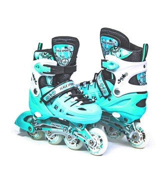 Детские раздвижные ролики 34-37 Scale Sports LF 905-1 Mint с подсветкой переднего колеса