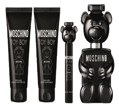 Zestaw męski Moschino Toy Boy Woda perfumowana 100 ml + Balsam po goleniu 100 ml + Żel pod prysznic 100 ml + Woda perfumowana 10 ml (8011003885701)