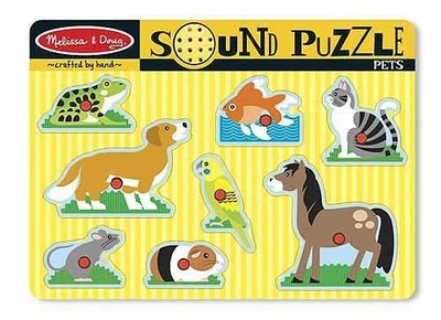 Звуковой пазл для малышей Melissa&Doug" Домашние животные" деревянные элементы