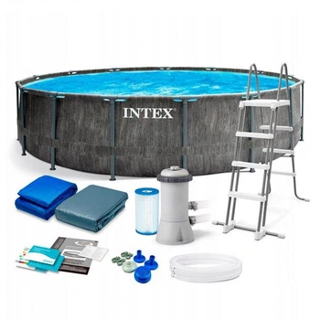 Каркасний круглий басейн Intex Prism Frame 24311 л 549х122 см із функціональними аксесуарами 26744 NP