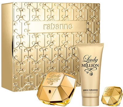 Набір для жінок Paco Rabanne Lady Million Парфумована вода 80 мл + Лосьйон для тіла 100 мл + Мініатюра Парфумована вода 5 мл (3349668635320)